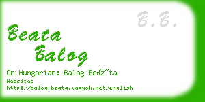 beata balog business card